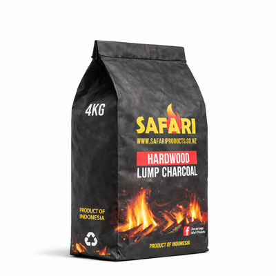 Safari Hardwood Lump Charcoal 4kg - Side view