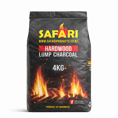 Safari Hardwood Lump Charcoal 4kg - Front view