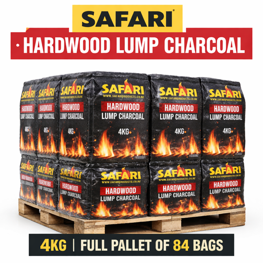 Safari Hardwood Lump Charcoal 4kg (Full pallet of 84 bags)