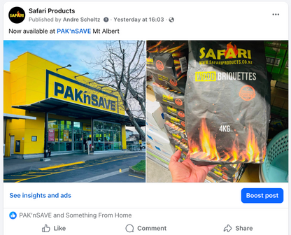 Safari Bundle of 30 bags lump charcoal and 20 bags wood briquettes for braai cooking delivery included